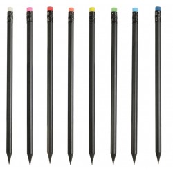 Ołówek drewniany czarny z gumką