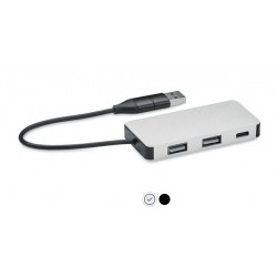 Aluminiowy 3 portowy hub USB